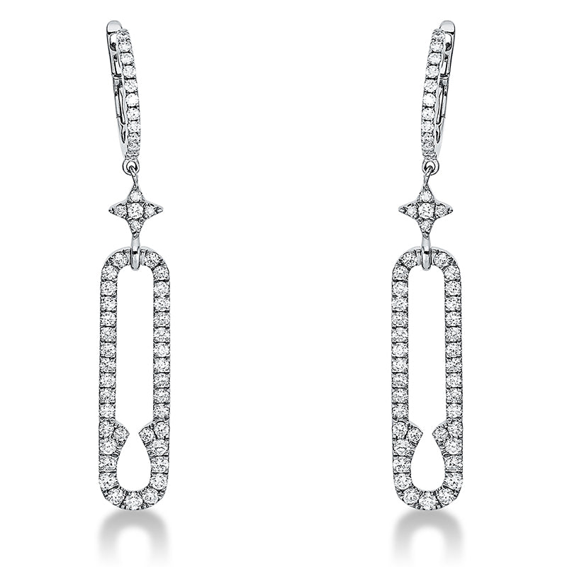 Ohrschmuck    aus 750/-18 Karat Weißgold mit 104 Diamanten 0