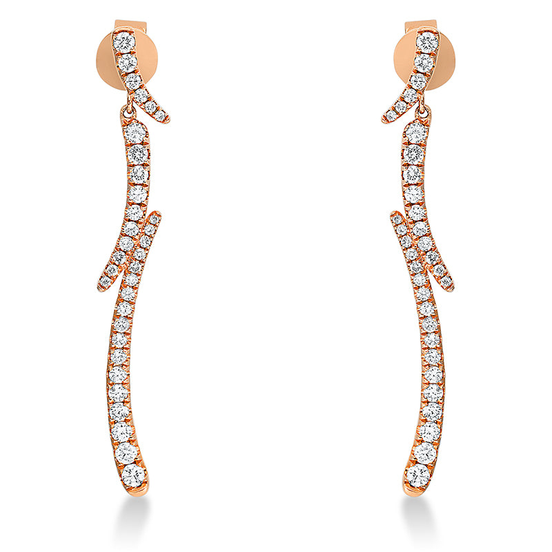 Ohrschmuck    aus 750/-18 Karat Rotgold mit 66 Diamanten 1