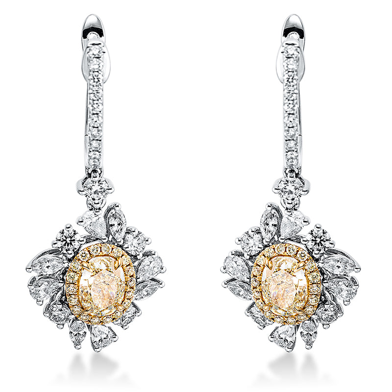 Ohrschmuck    aus 750/-18 Karat Weißgold / Gelbgold mit 88 Diamanten 4