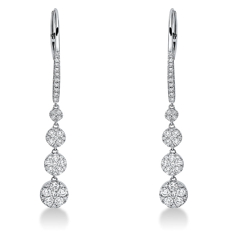 Ohrschmuck    aus 750/-18 Karat Weißgold mit 92 Diamanten 1