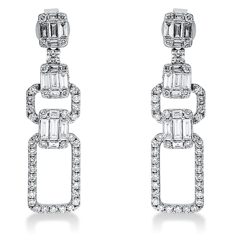 Ohrschmuck    aus 750/-18 Karat Weißgold mit 118 Diamanten 1
