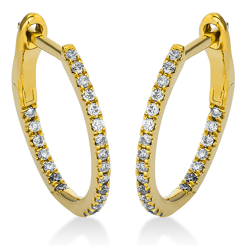 Creolen    aus 750/-18 Karat Gelbgold mit 44 Diamanten 0