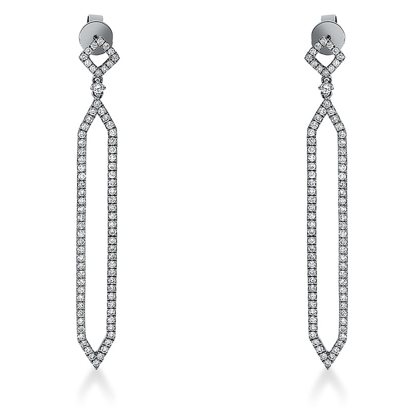 Ohrschmuck    aus 750/-18 Karat Weißgold mit 158 Diamanten 1