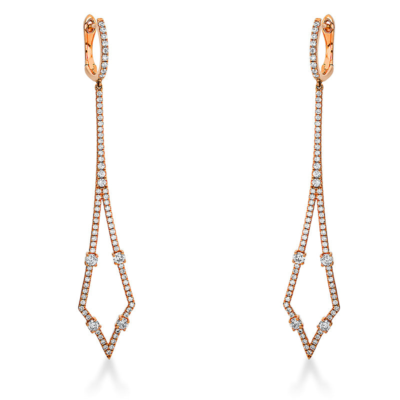Ohrschmuck    aus 750/-18 Karat Rotgold mit 158 Diamanten 0