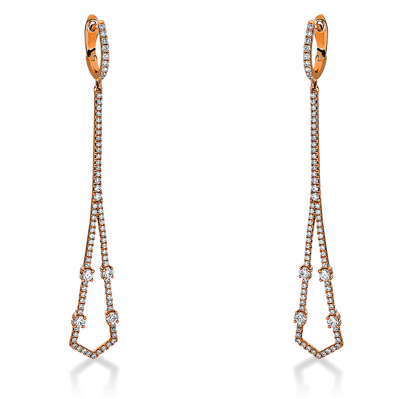 Ohrschmuck    aus 750/-18 Karat Rotgold mit 158 Diamanten 0