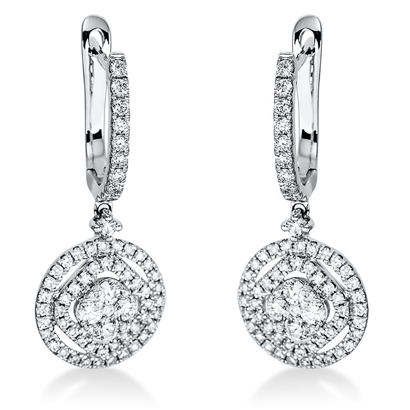 Ohrschmuck    aus 750/-18 Karat Weißgold mit 136 Diamanten 0