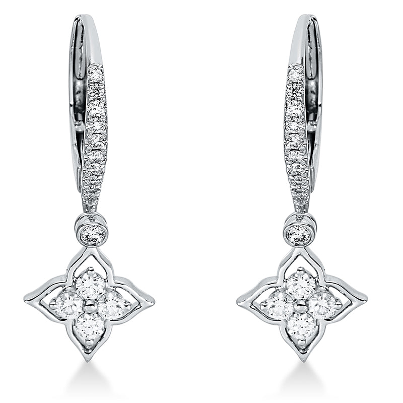Ohrschmuck    aus 750/-18 Karat Weißgold mit 30 Diamanten 0