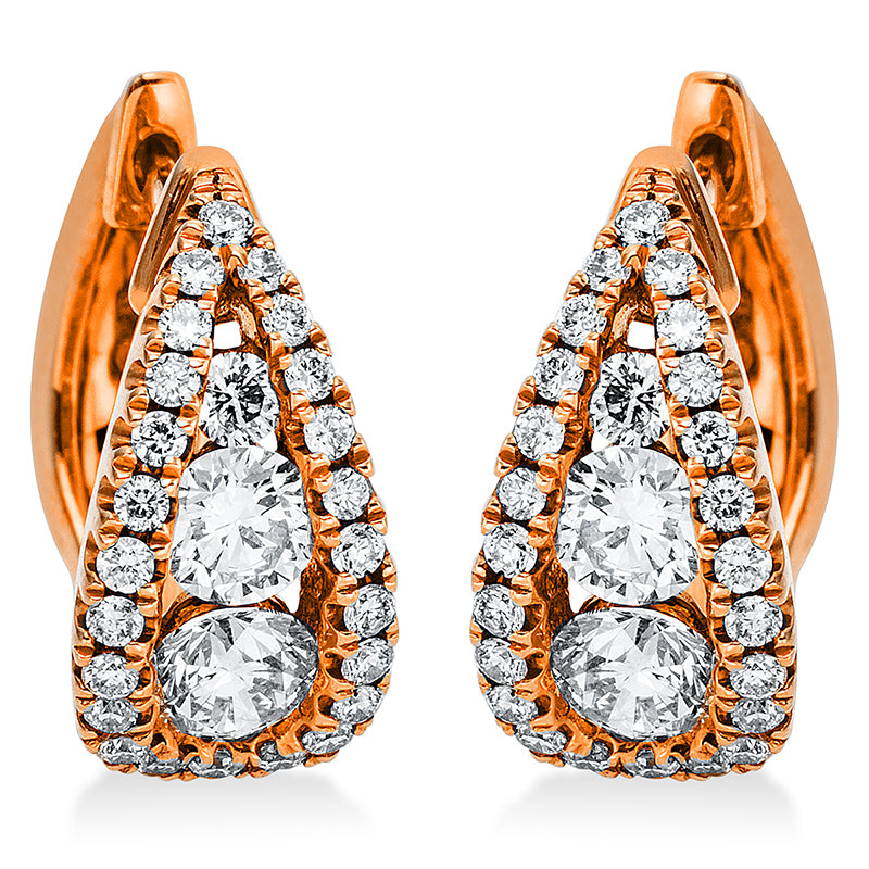 Ohrschmuck    aus 750/-18 Karat Rotgold mit 54 Diamanten 0