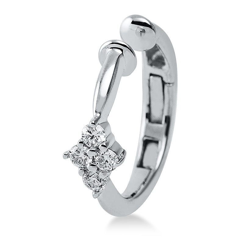 Ohrschmuck    aus 750/-18 Karat Weißgold mit 4 Diamanten 0