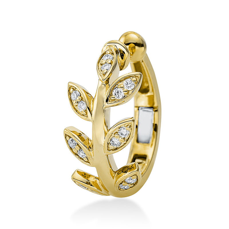 Ohrschmuck - Moderner Schmuck aus Gold mit Diamanten, Blätter-Symbol - 2N413