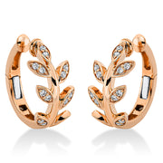 Ohrschmuck - Moderner Schmuck aus Gold mit Diamanten, Blätter-Symbol - 2N413