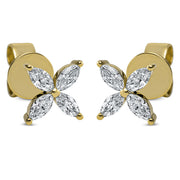 Ohrstecker    aus 750/-18 Karat Gelbgold mit 8 Diamanten 0