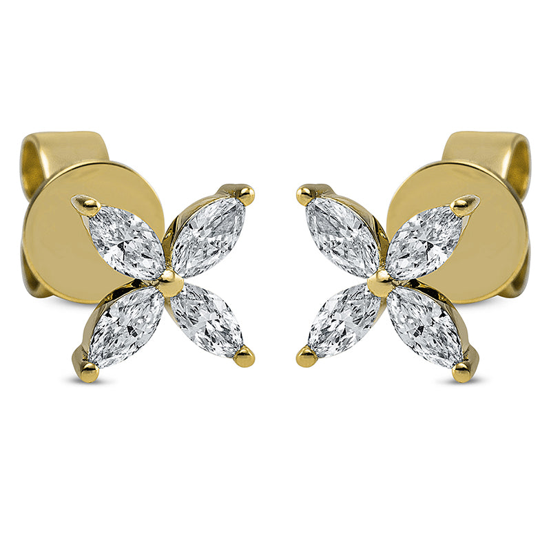 Ohrstecker    aus 750/-18 Karat Gelbgold mit 8 Diamanten 0