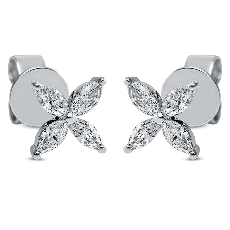 Ohrstecker    aus 750/-18 Karat Weißgold mit 8 Diamanten 0
