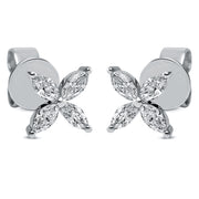 Ohrstecker    aus 750/-18 Karat Weißgold mit 8 Diamanten 0