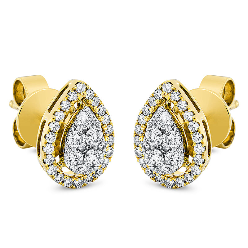 Ohrstecker    aus 750/-18 Karat Gelbgold / Weißgold mit 68 Diamanten 0