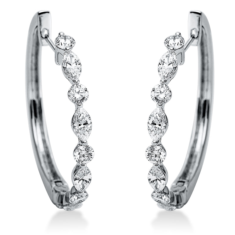 Creolen    aus 750/-18 Karat Weißgold mit 18 Diamanten 1