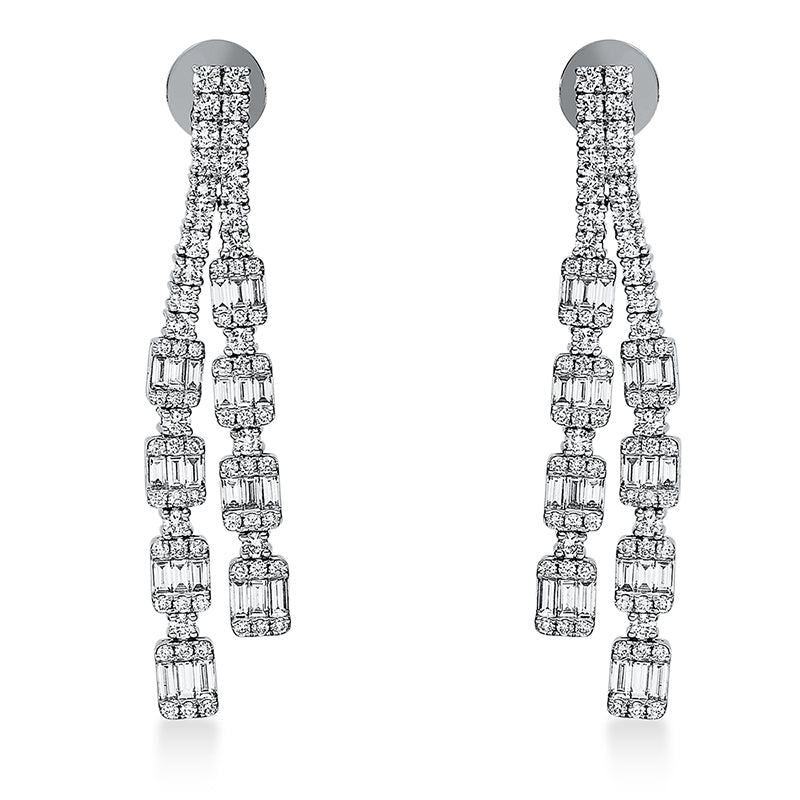 Ohrschmuck    aus 750/-18 Karat Weißgold mit 190 Diamanten 2