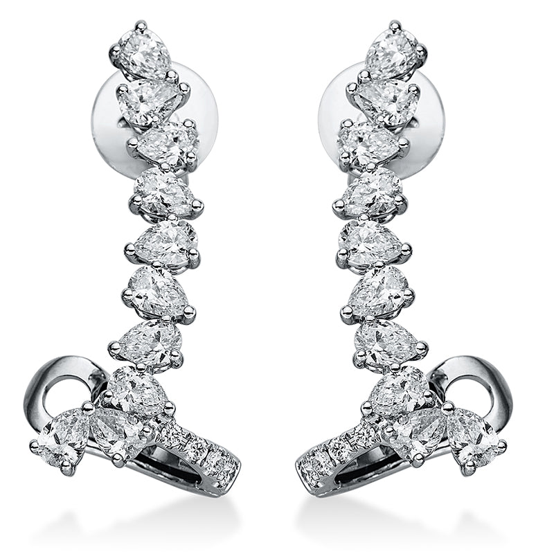 Ohrschmuck    aus 750/-18 Karat Weißgold mit 28 Diamanten 1