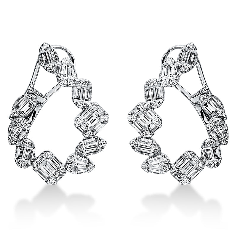 Ohrschmuck    aus 750/-18 Karat Weißgold mit 106 Diamanten 1