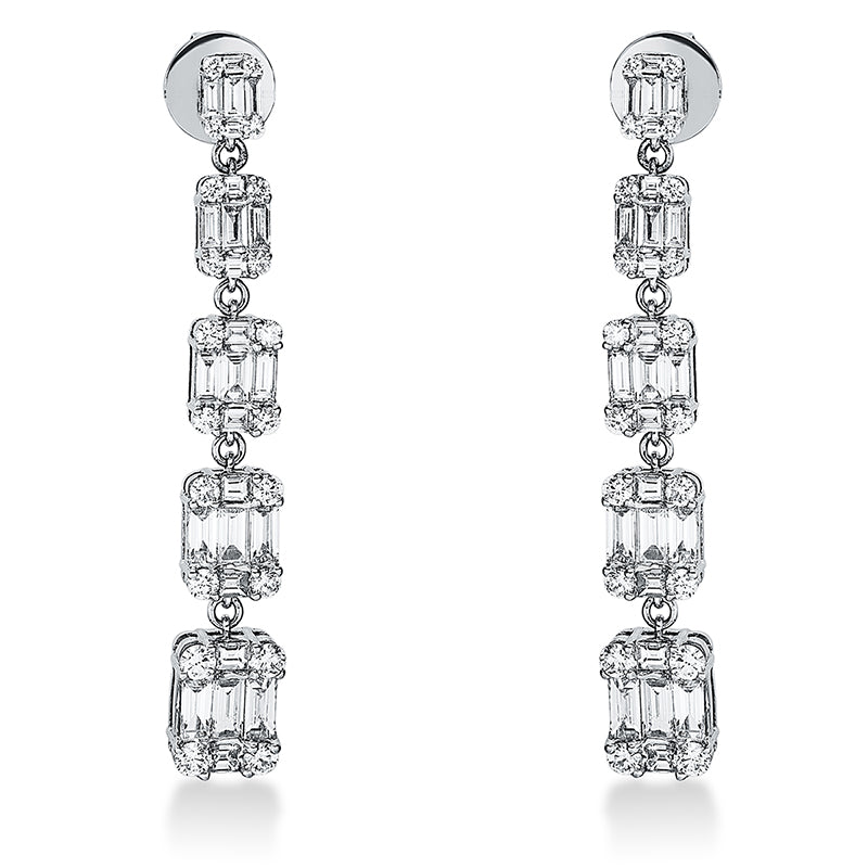 Ohrschmuck    aus 750/-18 Karat Weißgold mit 90 Diamanten 2