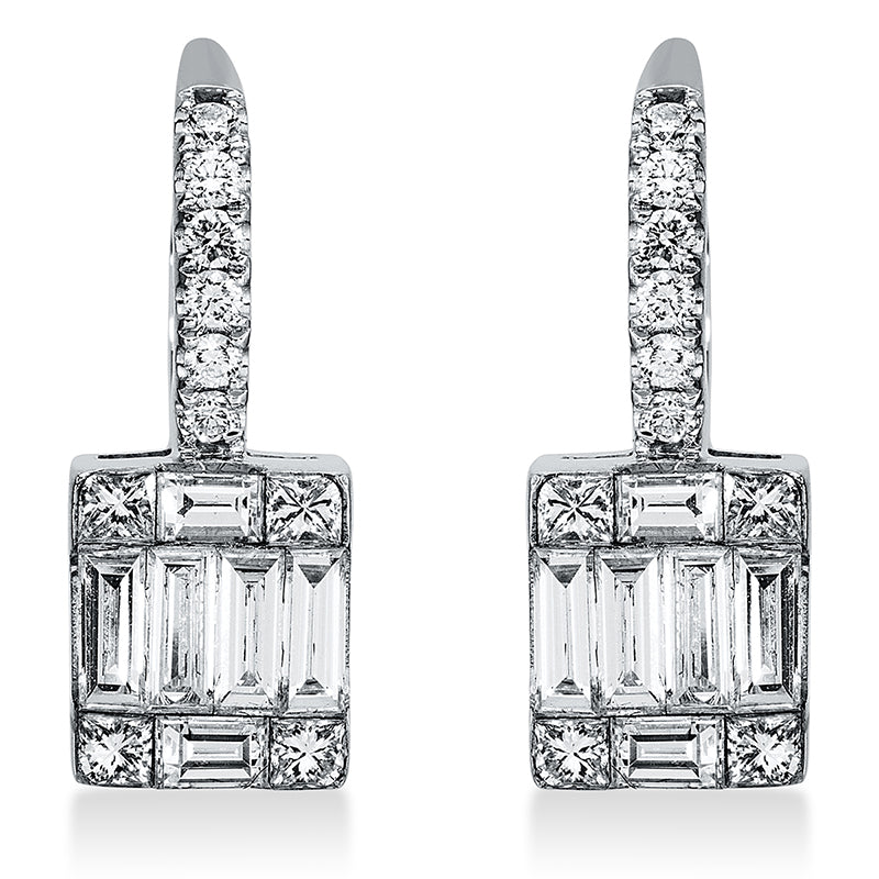 Ohrschmuck    aus 750/-18 Karat Weißgold mit 32 Diamanten 0