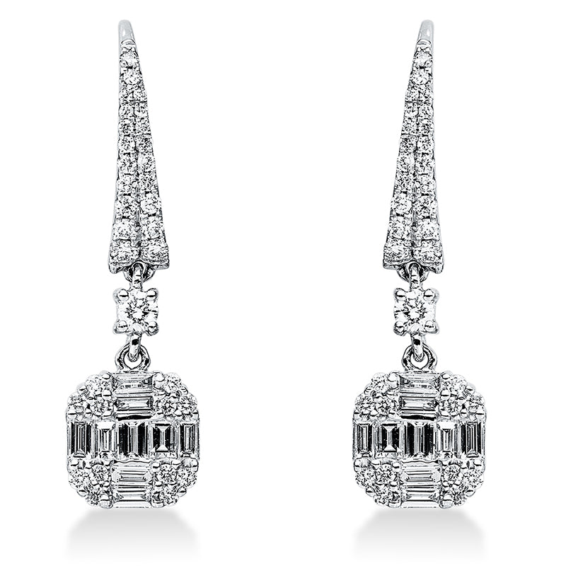 Ohrschmuck    aus 750/-18 Karat Weißgold mit 84 Diamanten 1