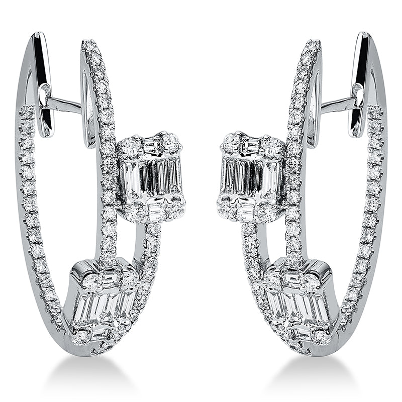 Ohrschmuck    aus 750/-18 Karat Weißgold mit 124 Diamanten 1