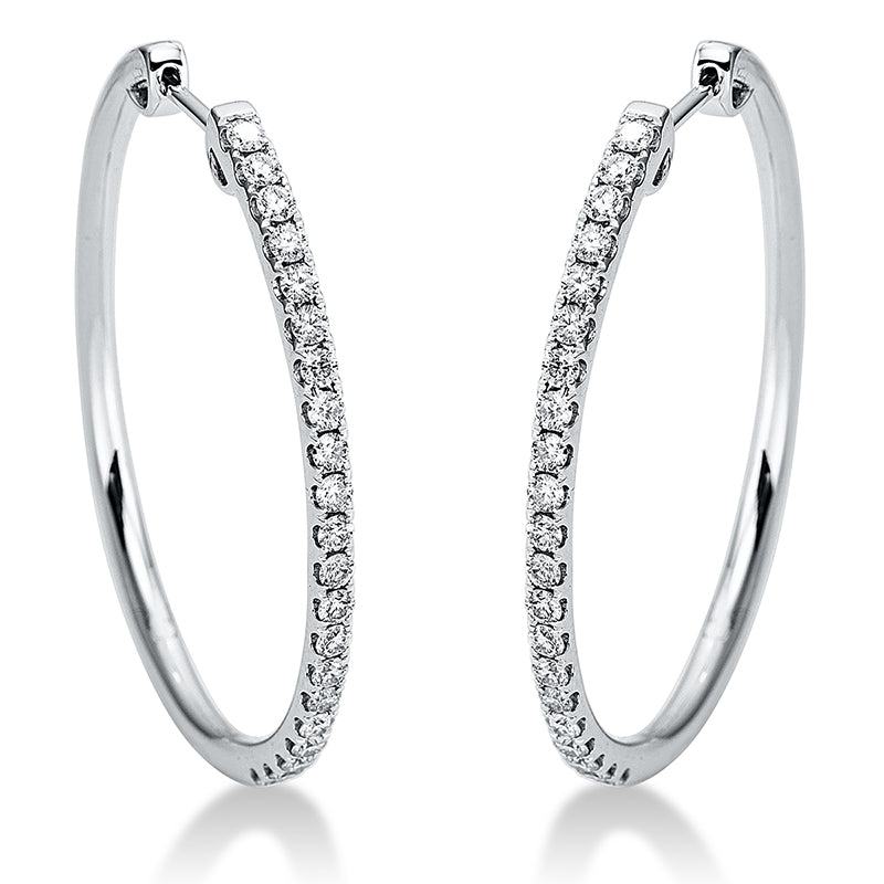 Creolen    aus 750/-18 Karat Weißgold mit 42 Diamanten 1