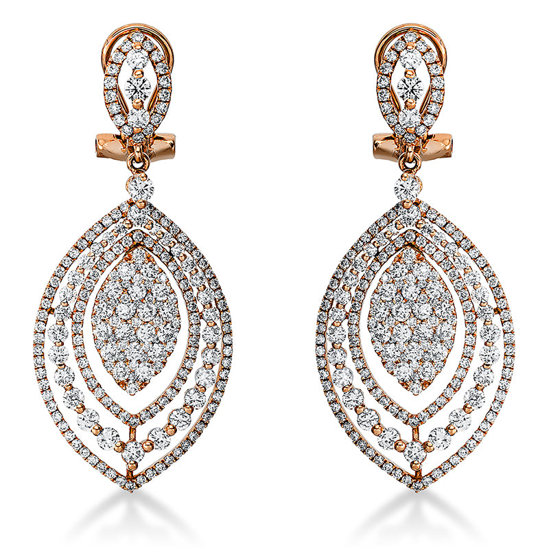 Ohrschmuck    aus 750/-18 Karat Rotgold mit 404 Diamanten 3