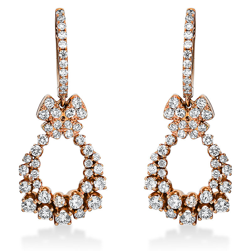 Ohrschmuck    aus 750/-18 Karat Rotgold mit 98 Diamanten 1