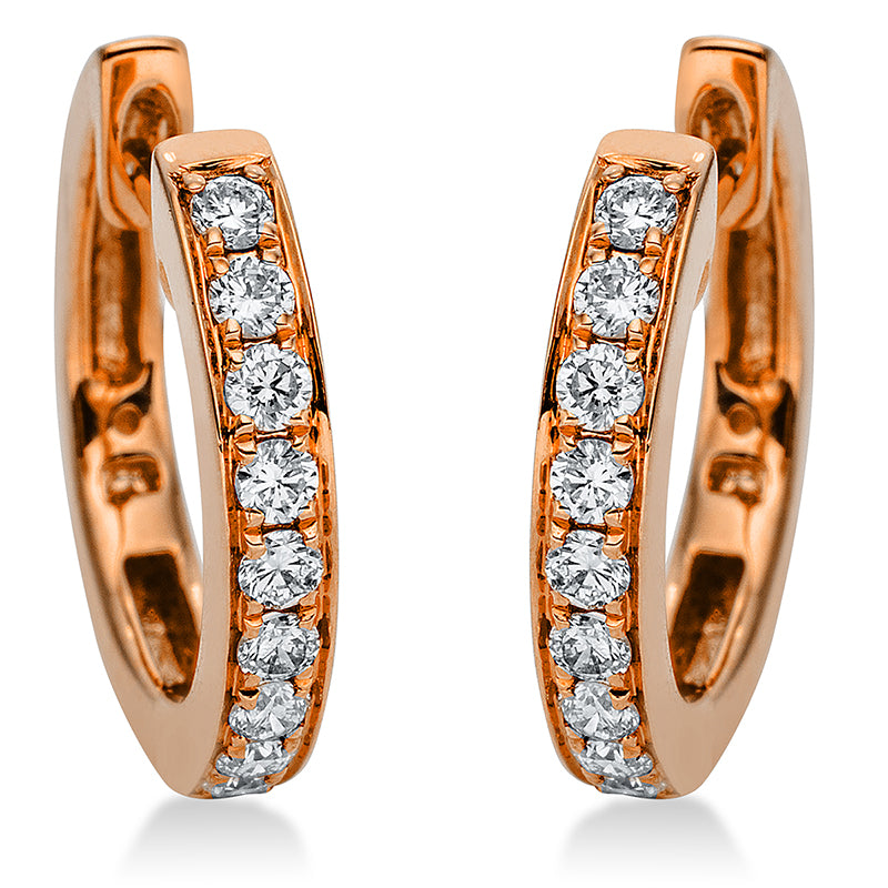 Creolen    aus 750/-18 Karat Rotgold mit 18 Diamanten 0