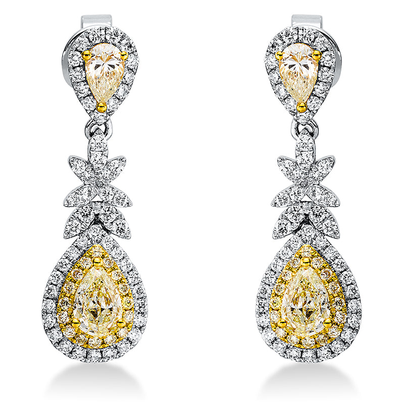 Ohrschmuck    aus 750/-18 Karat Weißgold / Gelbgold mit 134 Diamanten 1