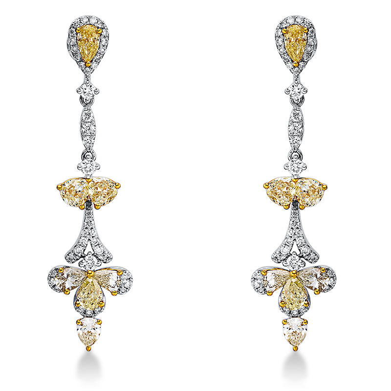 Ohrschmuck    aus 750/-18 Karat Gelbgold / Weißgold mit 94 Diamanten 2