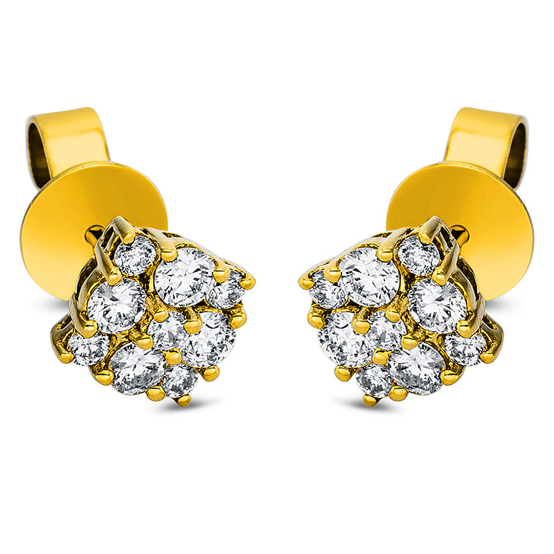 Ohrstecker    aus 750/-18 Karat Gelbgold mit 18 Diamanten 0