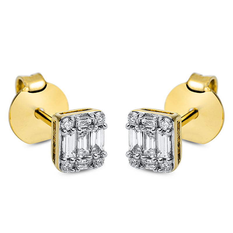Ohrstecker    aus 750/-18 Karat Gelbgold mit 18 Diamanten 0