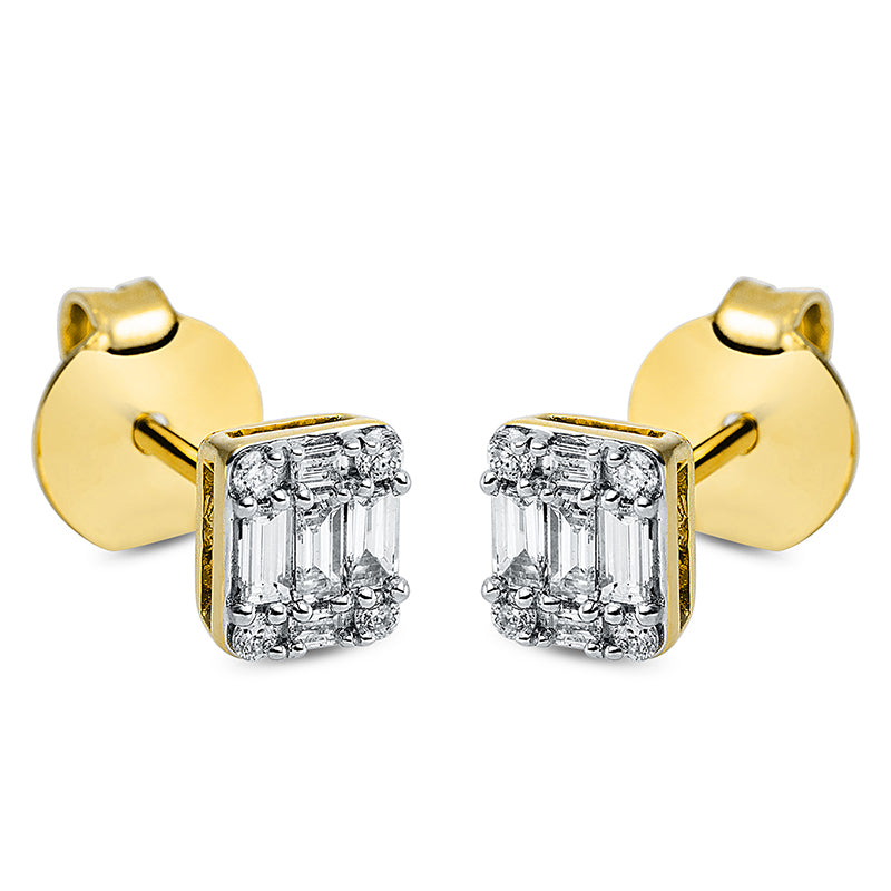 Ohrstecker    aus 750/-18 Karat Gelbgold mit 18 Diamanten 0