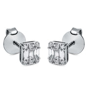 Ohrstecker    aus 750/-18 Karat Weißgold mit 18 Diamanten 0