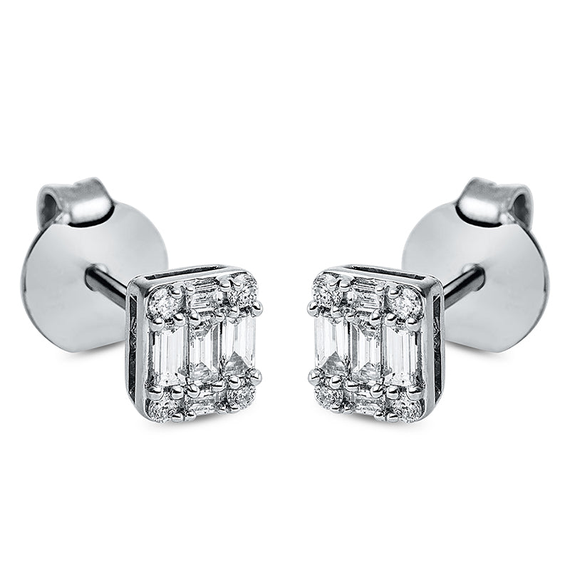 Ohrstecker    aus 750/-18 Karat Weißgold mit 18 Diamanten 0
