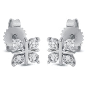Ohrschmuck    aus 750/-18 Karat Weißgold mit 8 Diamanten 0