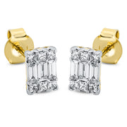 Ohrstecker    aus 750/-18 Karat Gelbgold / Weißgold mit 18 Diamanten 0