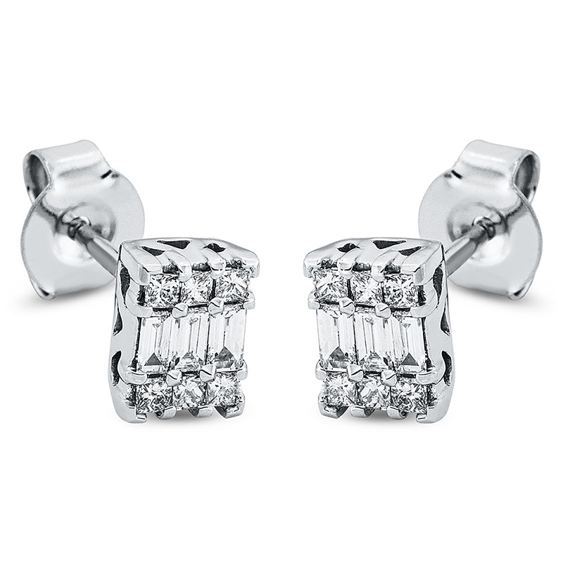 Ohrstecker    aus 750/-18 Karat Weißgold mit 18 Diamanten 0