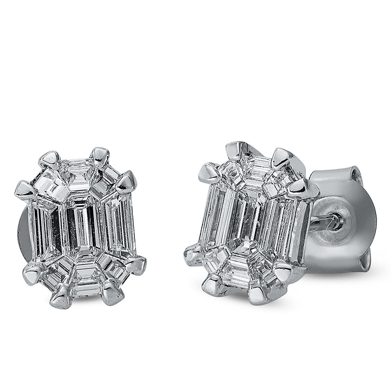 Ohrschmuck    aus 750/-18 Karat Weißgold mit 18 Diamanten 0