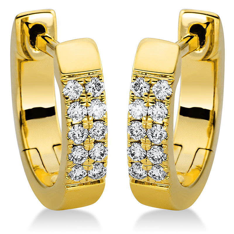 Creolen    aus 750/-18 Karat Gelbgold mit 20 Diamanten 0