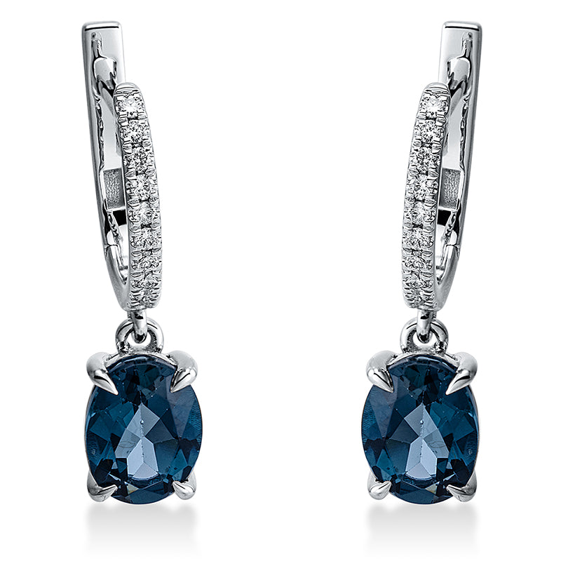Ohrschmuck mit Topas  aus 750/-18 Karat Weißgold mit 22 Diamanten 0