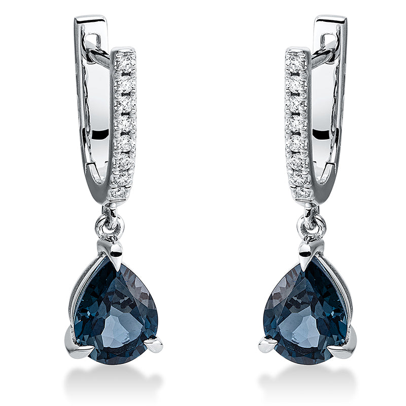 Ohrschmuck mit Topas  aus 750/-18 Karat Weißgold mit 16 Diamanten 0
