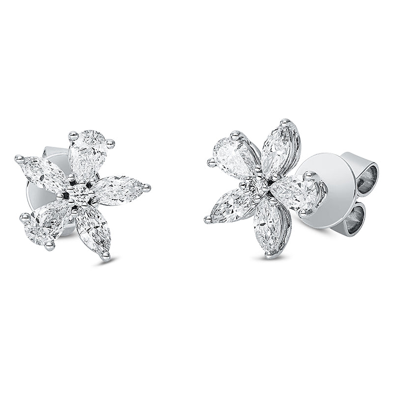 Ohrstecker    aus 750/-18 Karat Weißgold mit 12 Diamanten 0