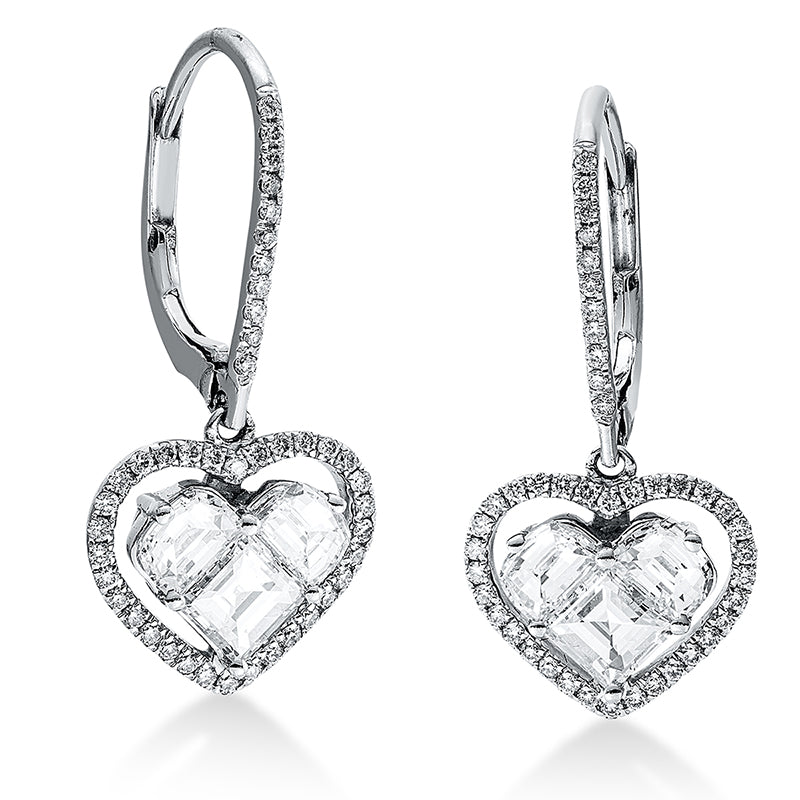 Ohrschmuck    aus 750/-18 Karat Weißgold mit 92 Diamanten 1