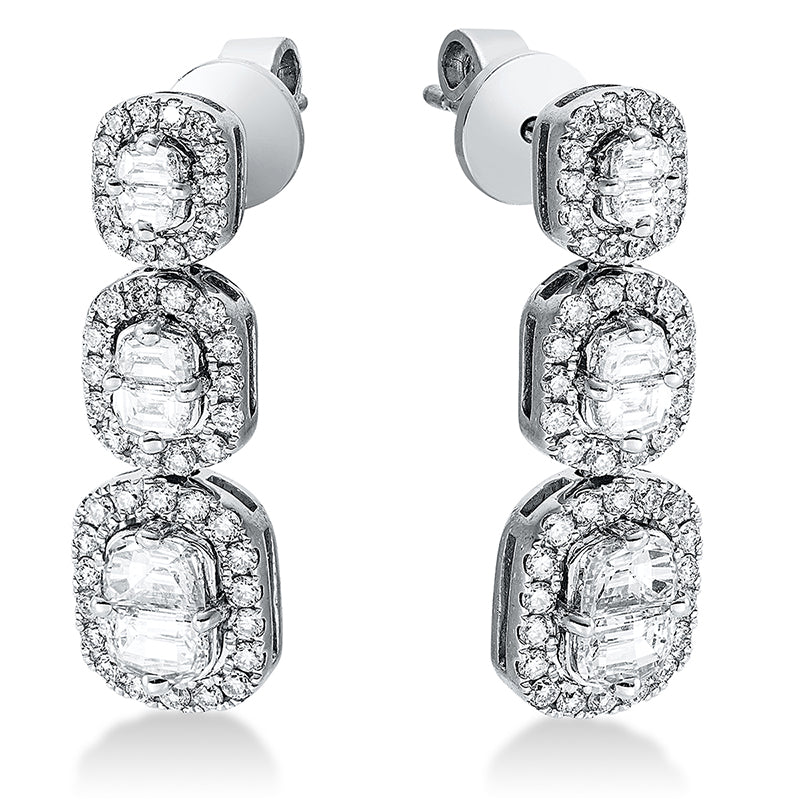 Ohrschmuck    aus 750/-18 Karat Weißgold mit 104 Diamanten 1