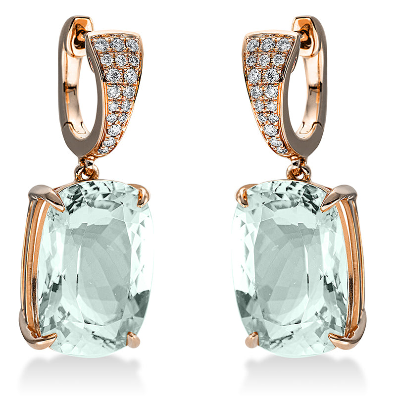 Ohrschmuck mit Amethyst  aus 750/-18 Karat Rotgold mit 34 Diamanten 0